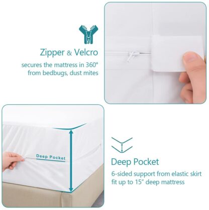 Zippered Bed Bug Waterproof Mattress Protector - Image 3